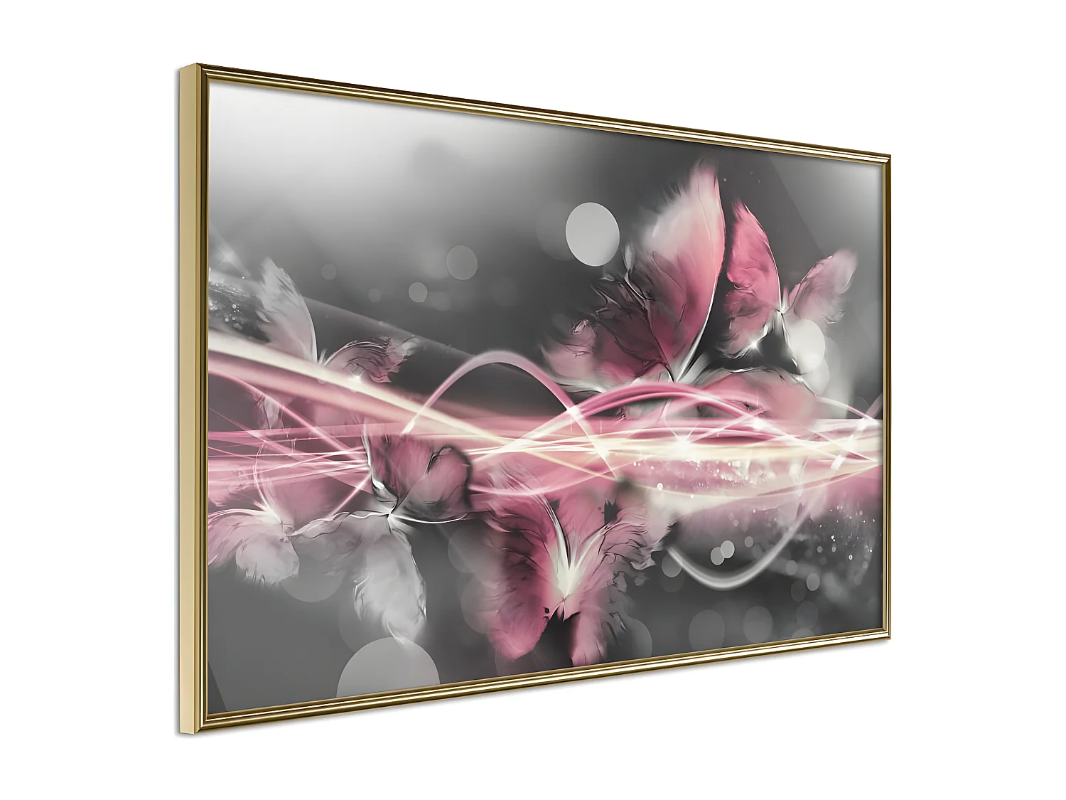 Affiche Murale Encadrée "Moments Like Butterflies" 60 x 40 cm Or