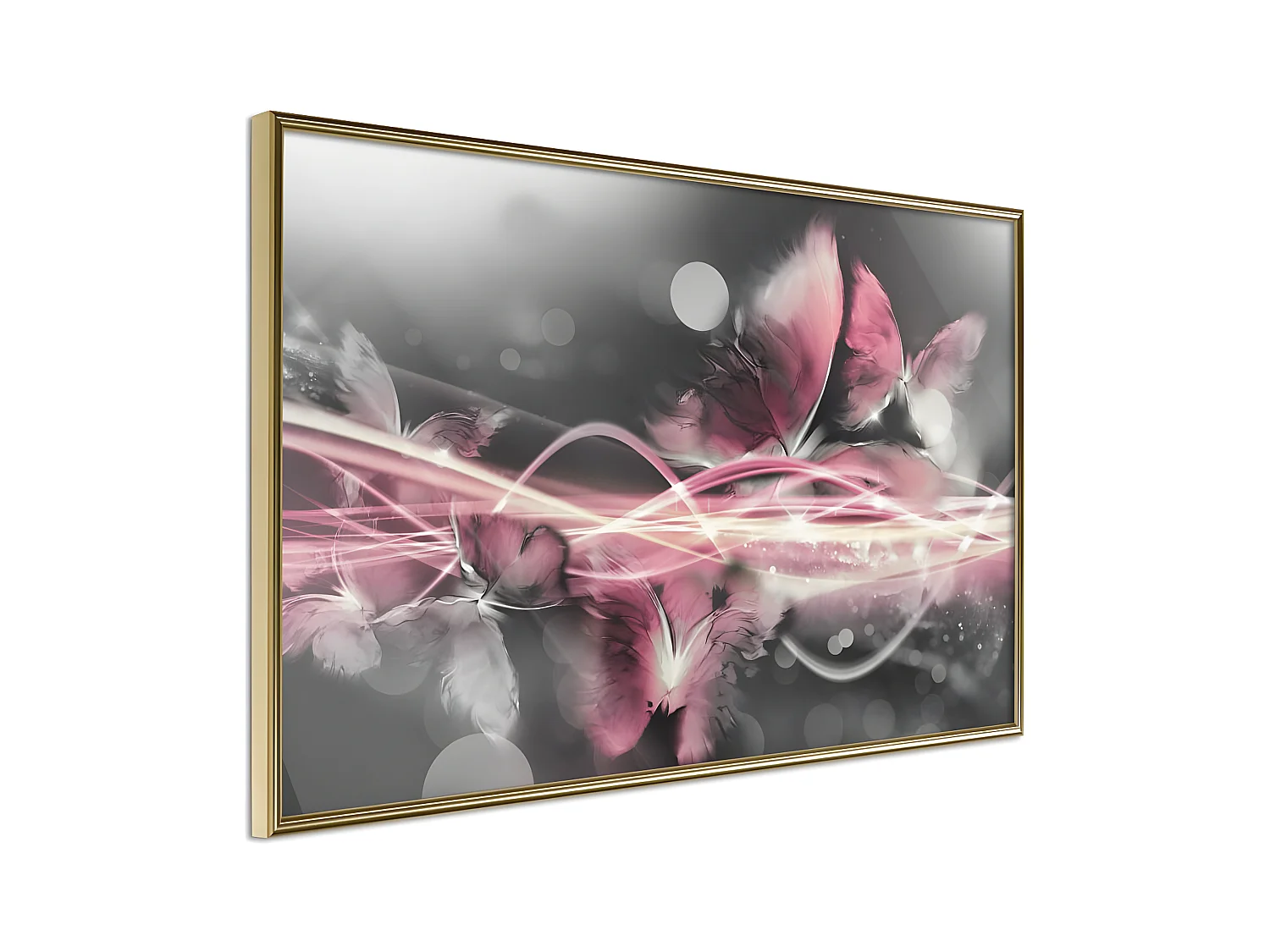 Affiche Murale Encadrée "Moments Like Butterflies" 60 x 40 cm Or