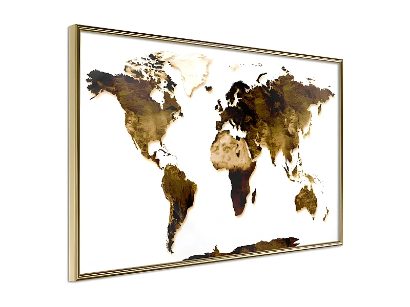 Affiche Murale Encadrée "Our World" 90 x 60 cm Or