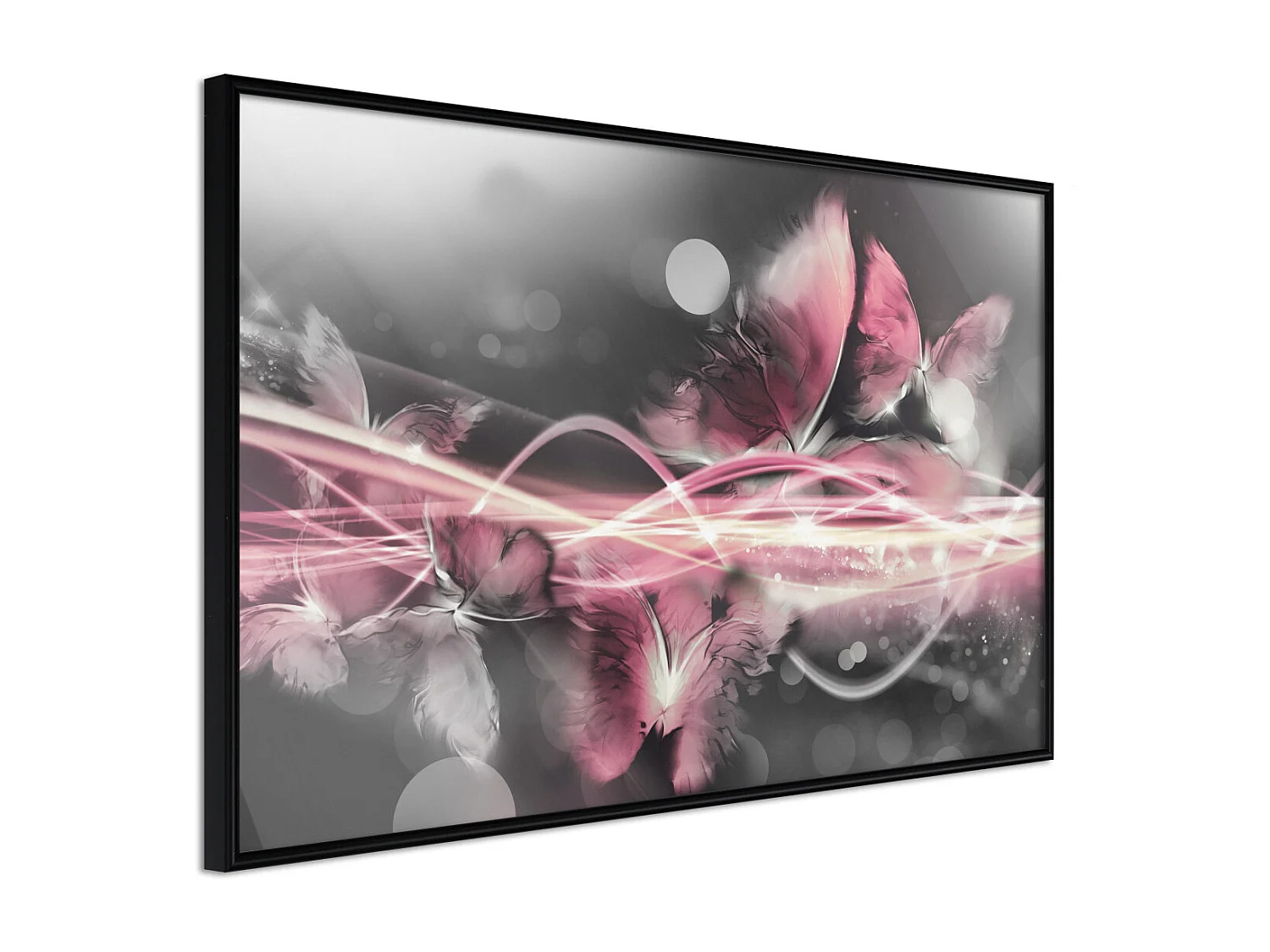 Affiche Murale Encadrée "Moments Like Butterflies" 30 x 20 cm Noir