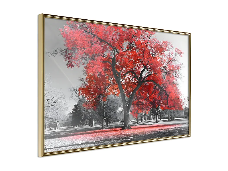 Affiche Murale Encadrée "Red Tree" 30 x 20 cm Or