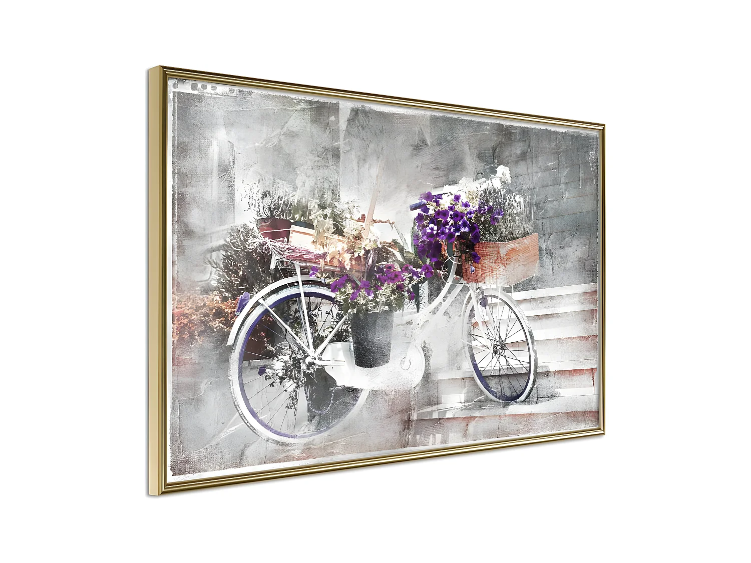 Affiche Murale Encadrée "Flower Delivery" 60 x 40 cm Or
