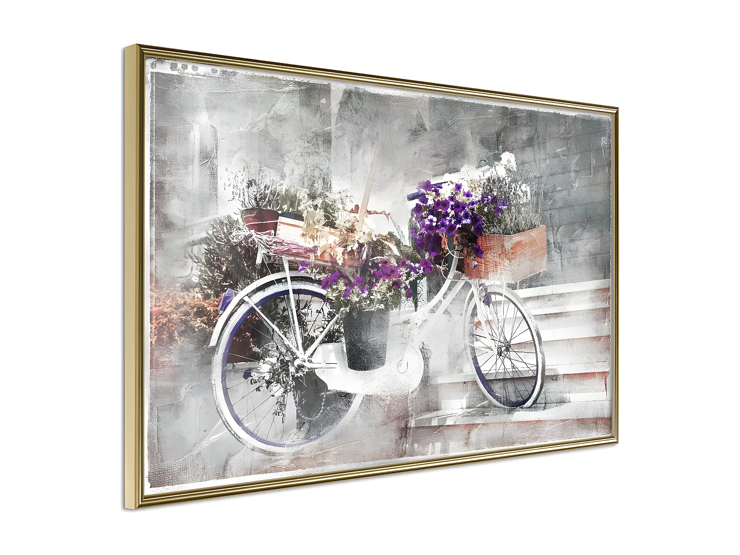 Affiche Murale Encadrée "Flower Delivery" 60 x 40 cm Or