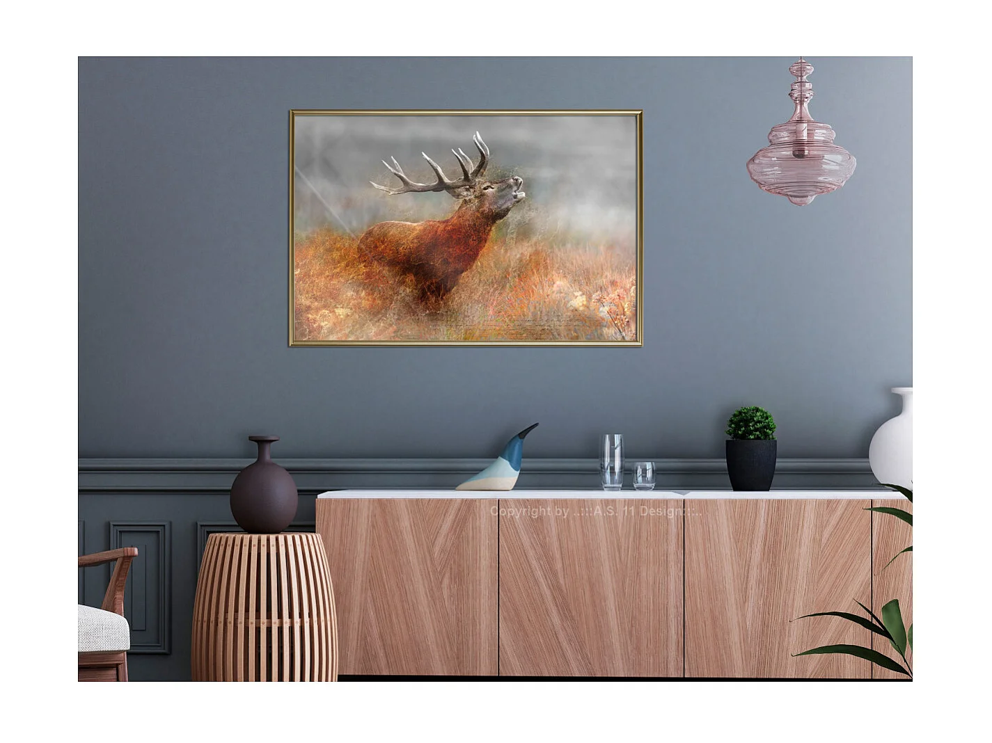 Affiche Murale Encadrée "Rut" 90 x 60 cm Or