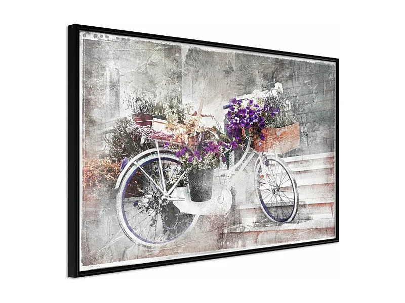 Affiche Murale Encadrée "Flower Delivery" 45 x 30 cm Noir