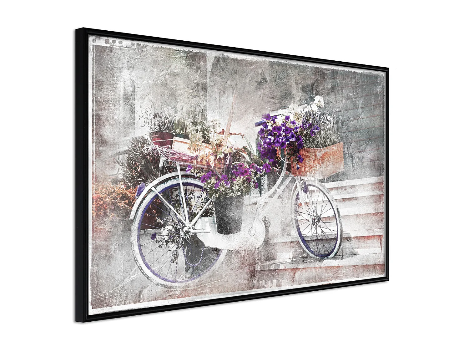 Affiche Murale Encadrée "Flower Delivery" 45 x 30 cm Noir