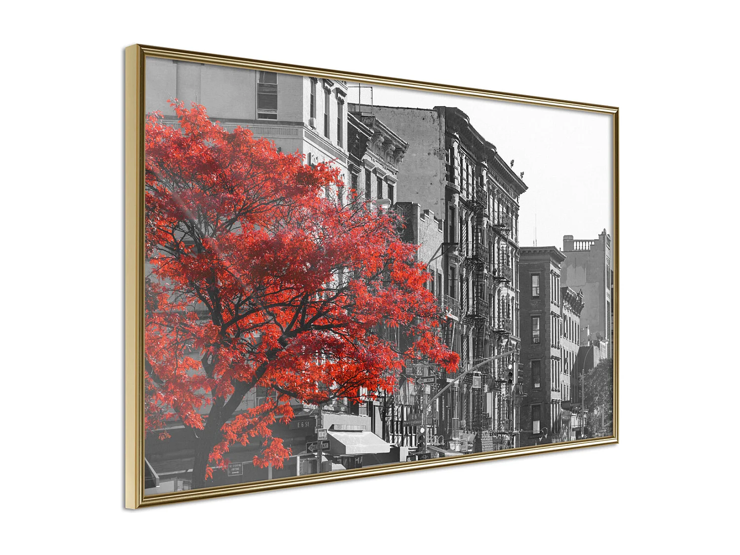 Affiche Murale Encadrée "Autumn Colours II" 90 x 60 cm Or