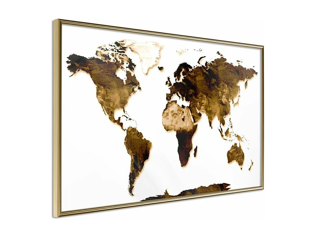 Affiche Murale Encadrée "Our World" 45 x 30 cm Or