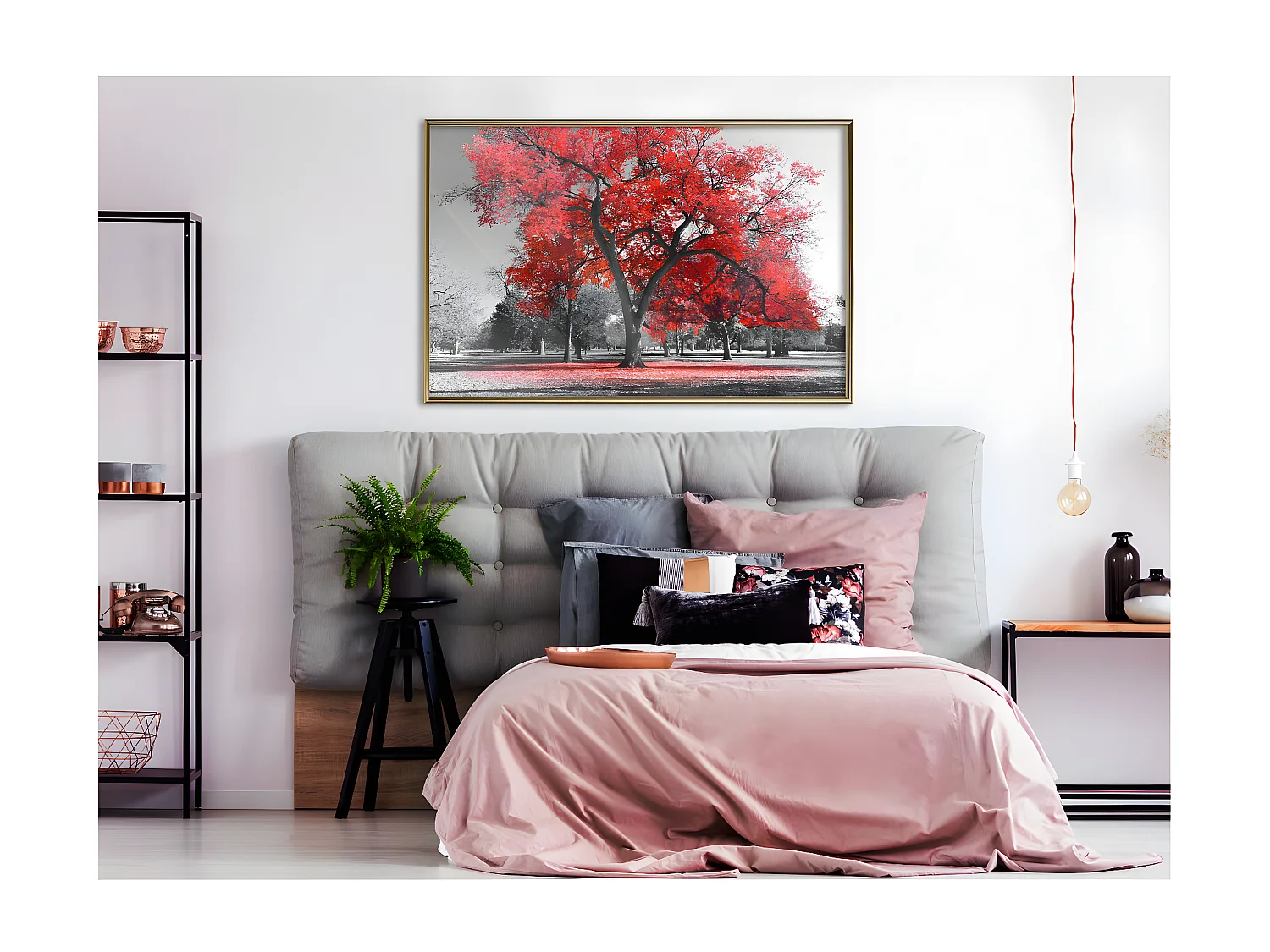 Affiche Murale Encadrée "Red Tree" 90 x 60 cm Or