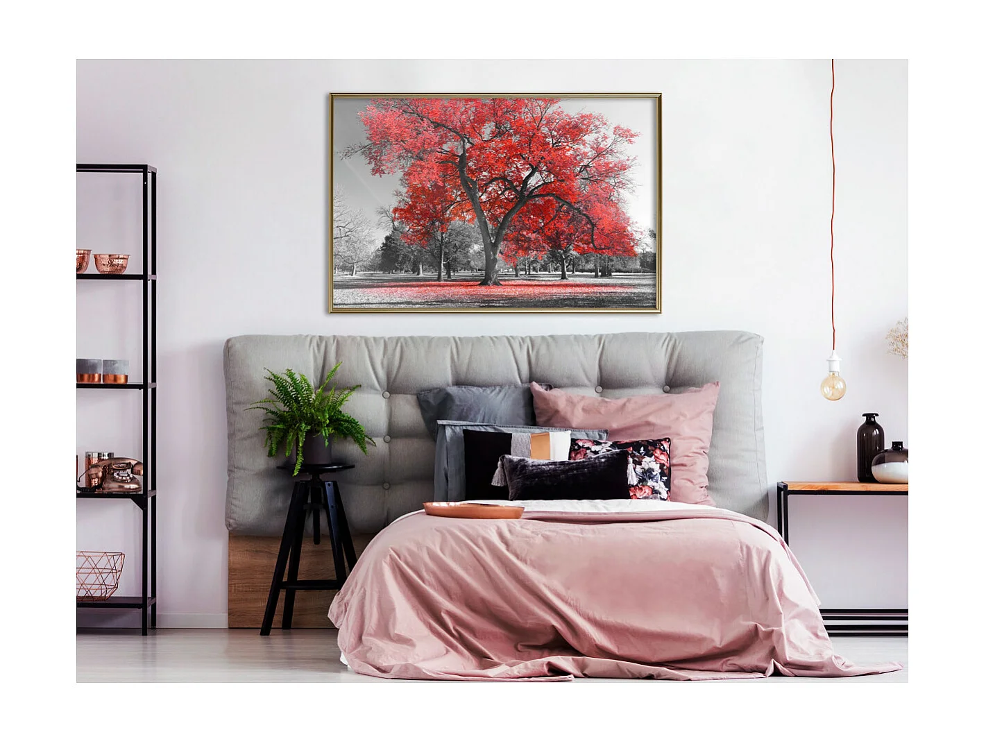 Affiche Murale Encadrée "Red Tree" 90 x 60 cm Or