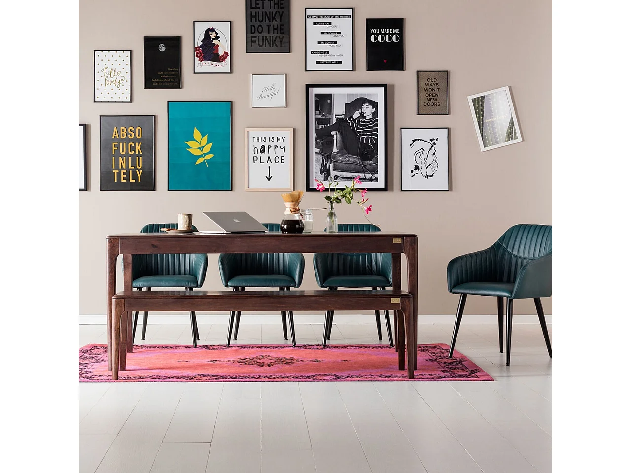 Table Brooklyn walnut 90x175cm