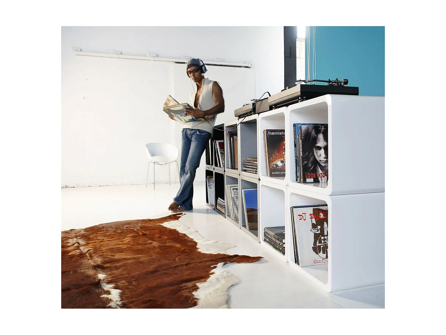 Cube Lounge MDF blanc