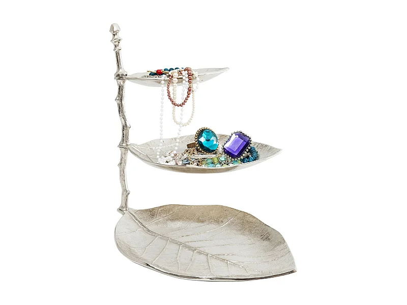 Deko Etagere Leaf Silber