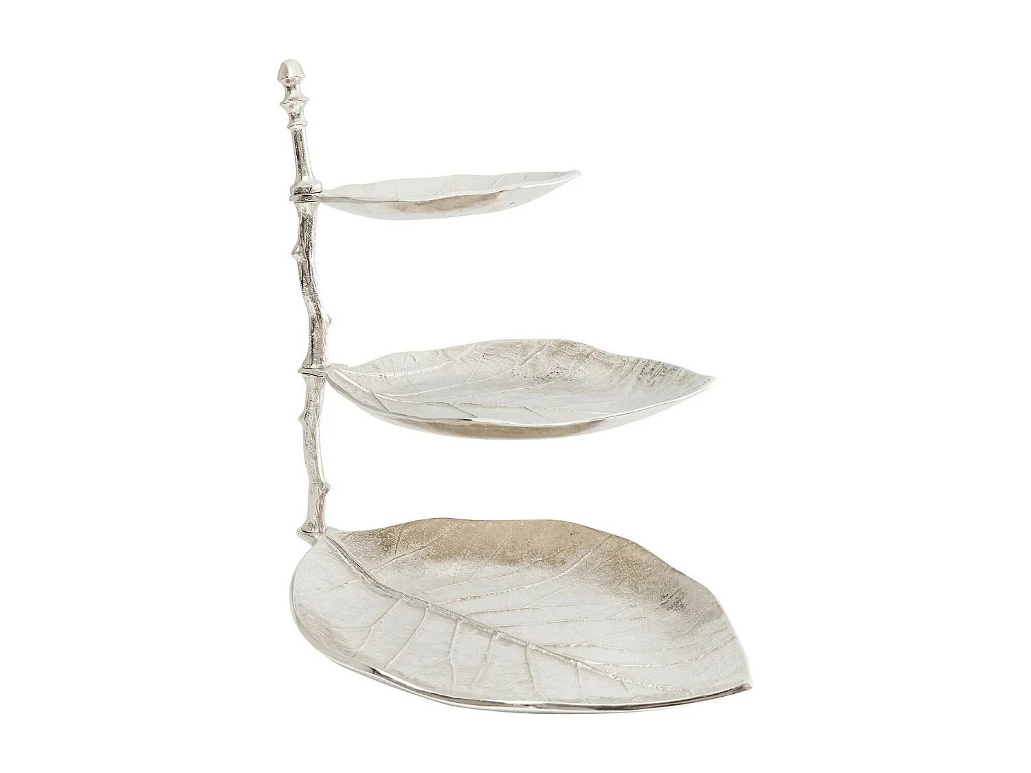 Alzata decorativa Leaf argento