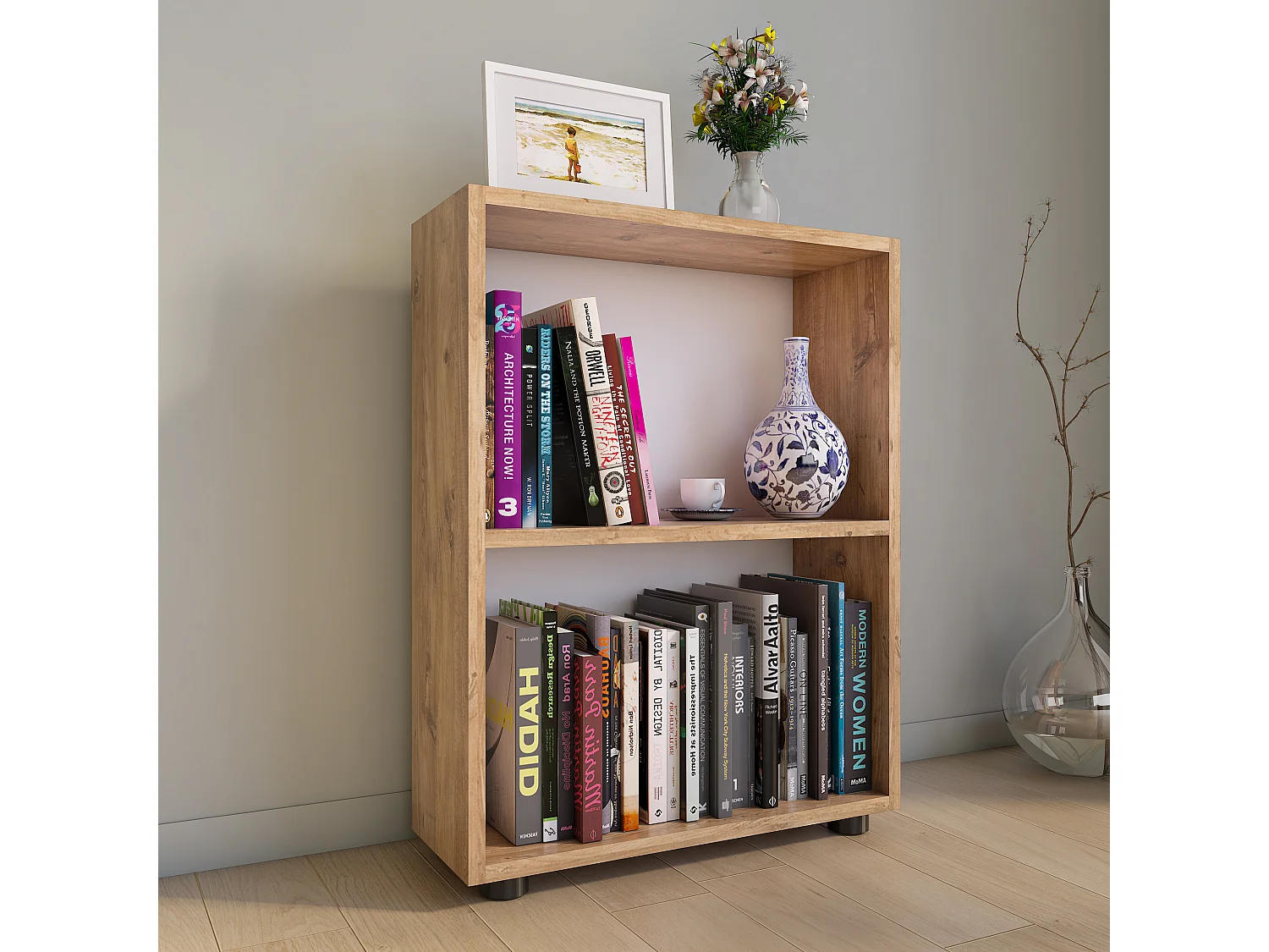 Estantería y librería de oficina Bulas Roble de miel 72 x 55 x P. 20