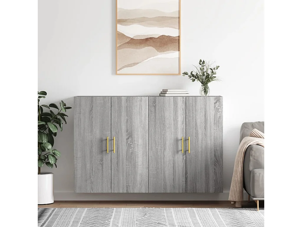 2 pcs Armoires murales sogris 69,5x34x90 cm OIU27459