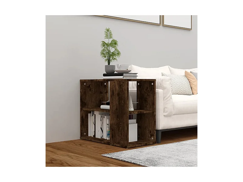 Armario auxiliar madera contrachapada roble ahumado 60x30x50 cm ES831554