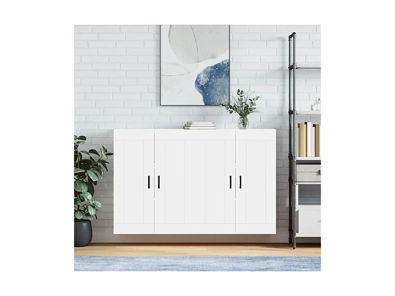 Armarios de pared 2 uds madera de ingeniería blanco ES665797