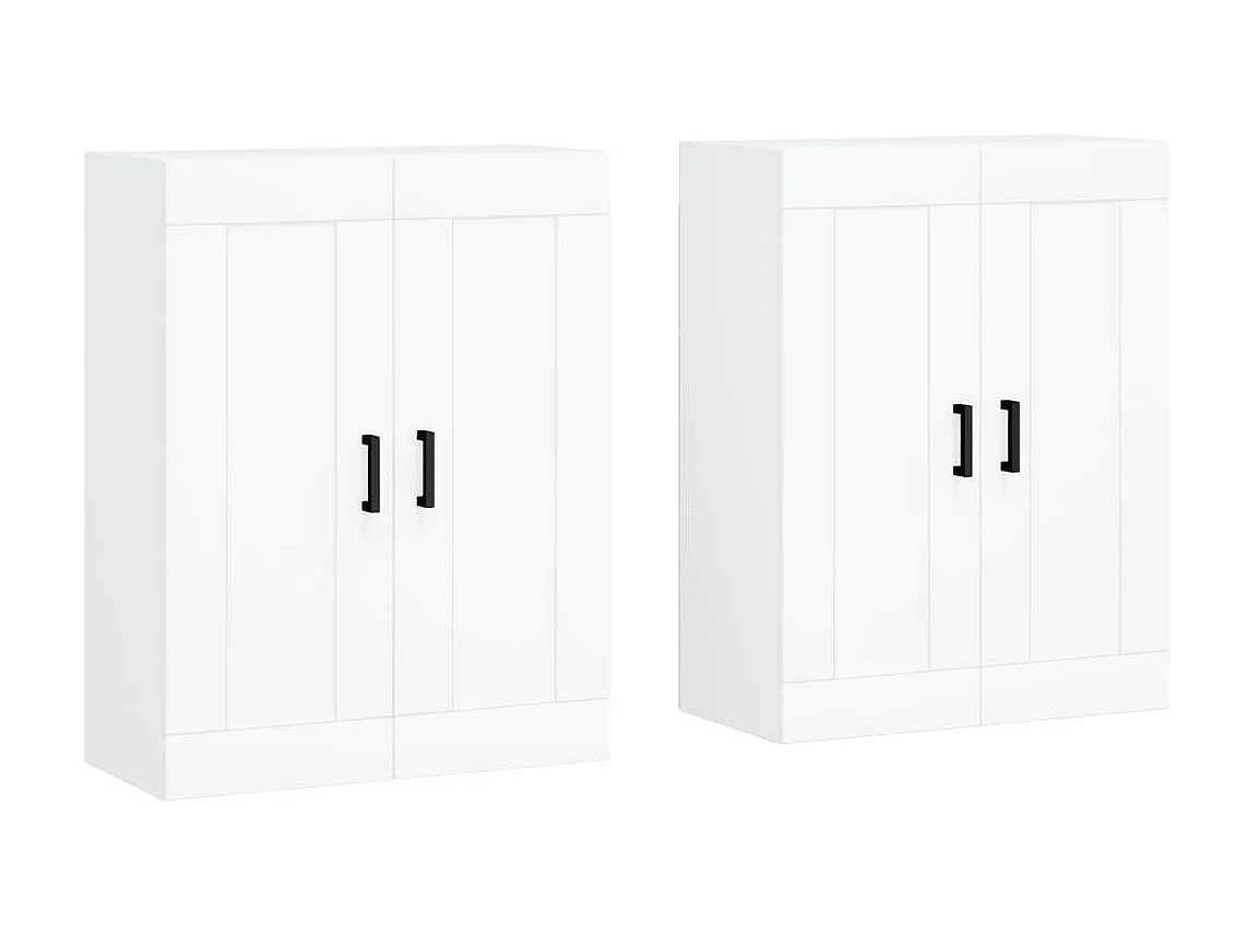 lot de 2 Armoires murales blanc bois d'ingénierie QWE15416