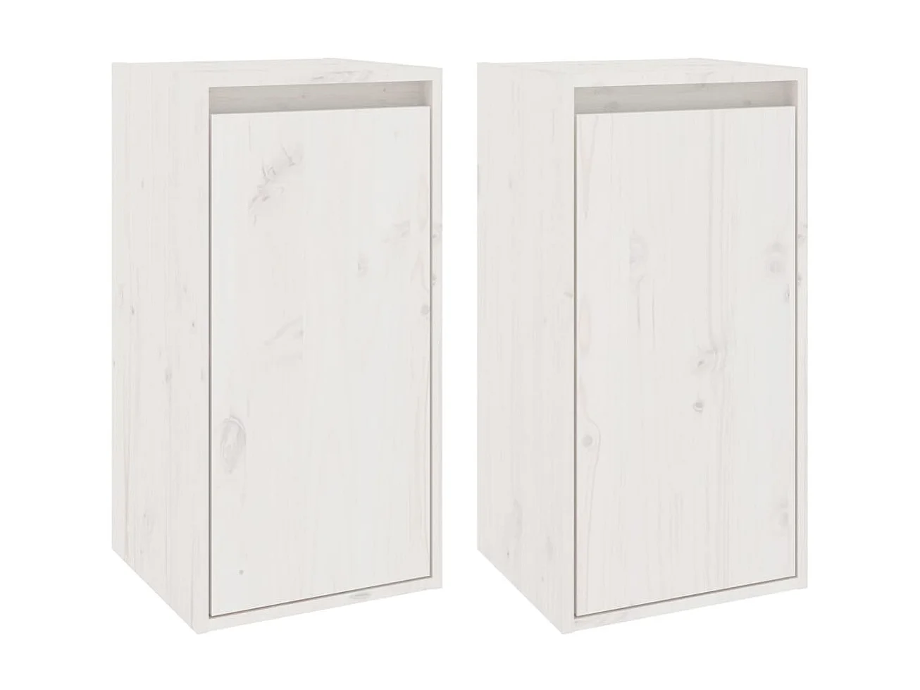 2 pcs Armoires murales Blanc 30x30x60 cm Bois de pin massif OIU83429