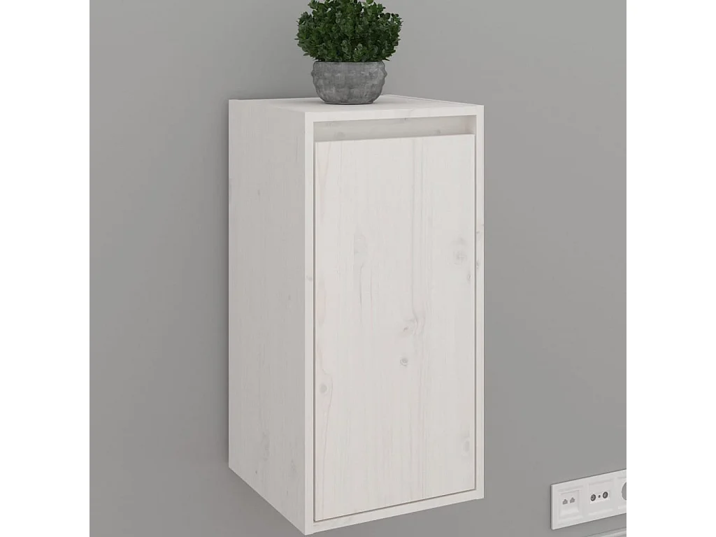 2 pcs Armoires murales Blanc 30x30x60 cm Bois de pin massif OIU83429