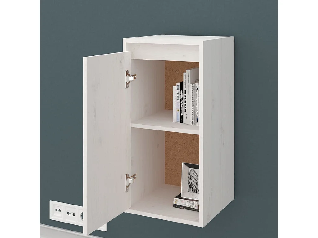 2 pcs Armoires murales Blanc 30x30x60 cm Bois de pin massif OIU83429