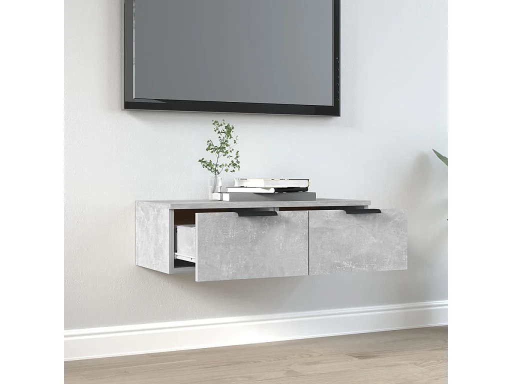 Wandschrank,Wandhängeschrank Betongrau 68x30x20 cm Holzwerkstoff -gkd585835