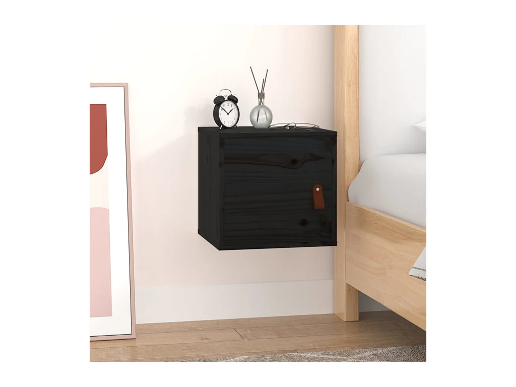 Armoire murale Noir 31,5x30x30 cm Bois de pin massif OLA2951