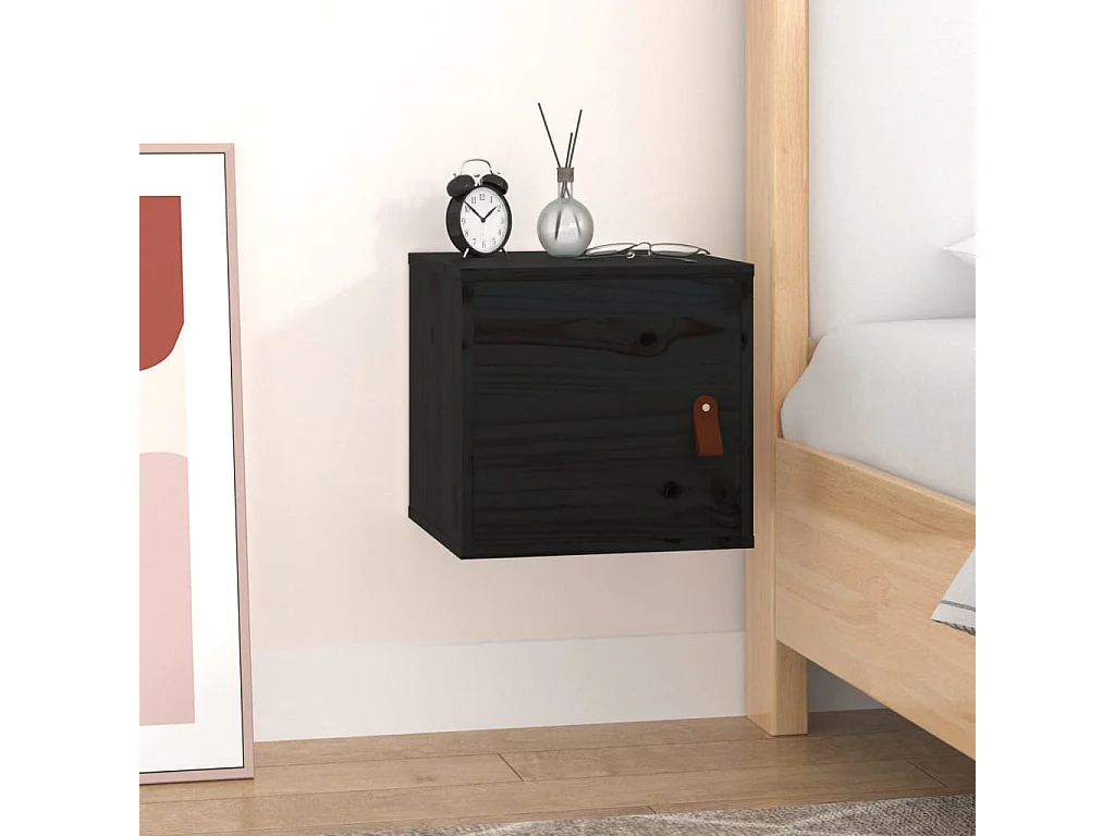 Armoire murale Noir 31,5x30x30 cm Bois de pin massif OLA2951