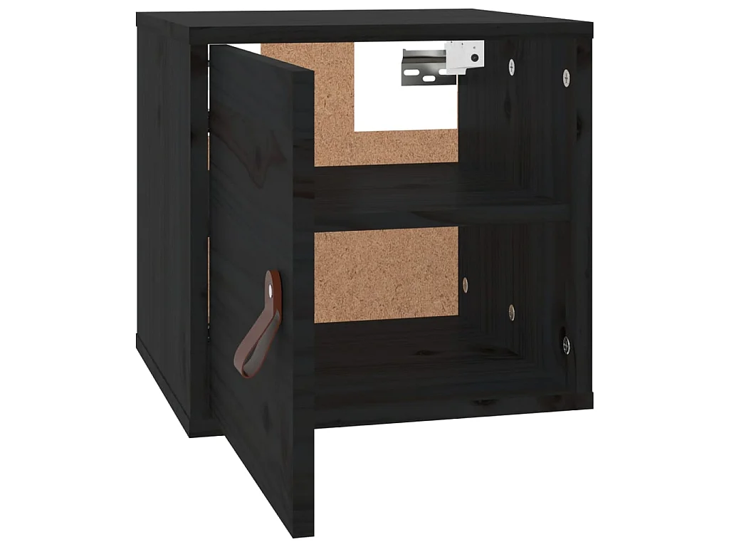 Armoire murale Noir 31,5x30x30 cm Bois de pin massif OLA2951