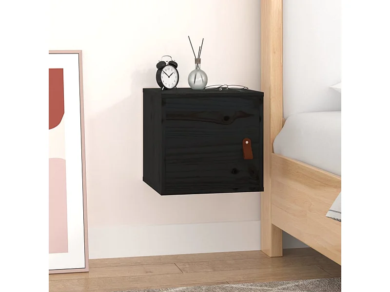 Armoire murale Noir 31,5x30x30 cm Bois de pin massif OLA2951