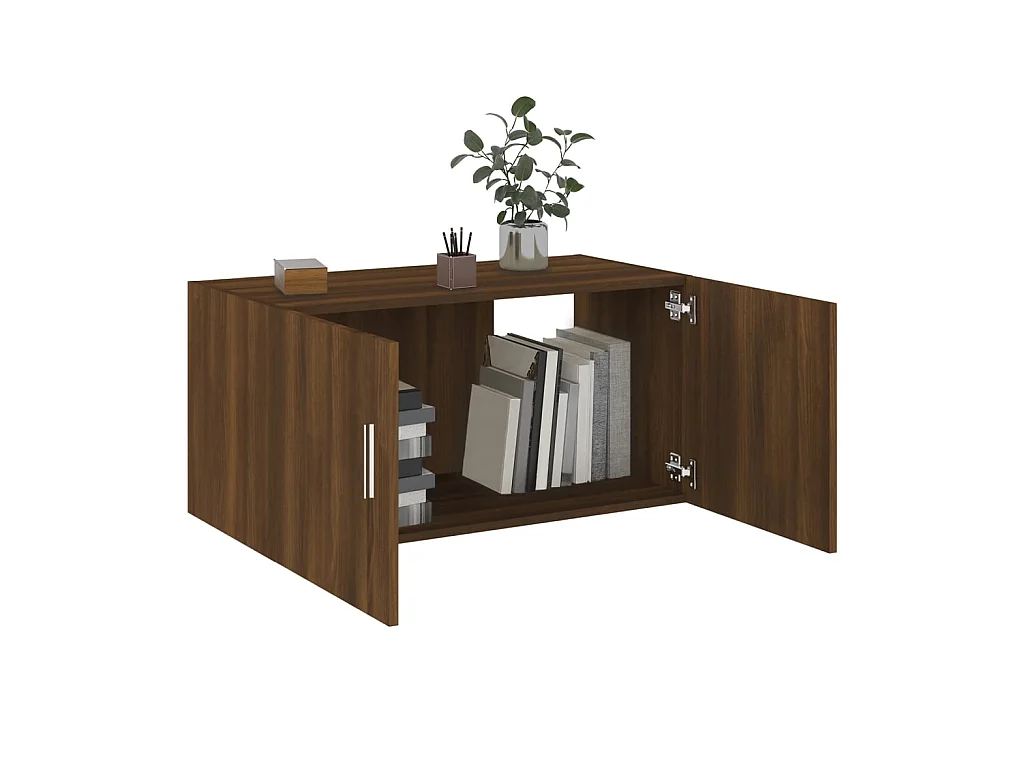 Wandschrank,Wandhängeschrank Braun Eichen-Optik 80x39x40 cm Holzwerkstoff -gkd326148