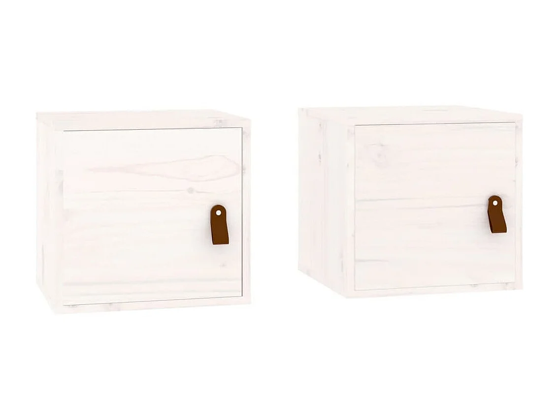2 pcs Armoires murales Blanc 31,5x30x30 cm Bois de pin massif OIU73299