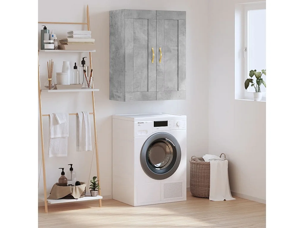 Wandschrank,Wandhängeschrank Betongrau 69,5x34x90 cm Holzwerkstoff -gkd502496