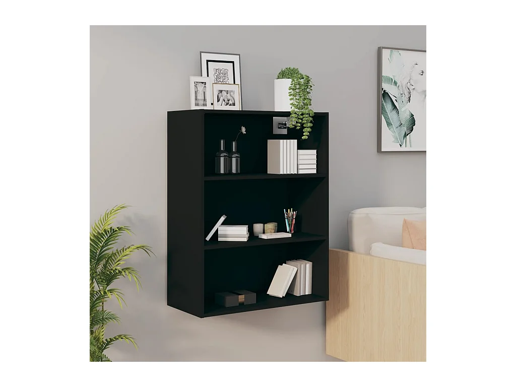 Armoire murale suspendue Noir 69,5x32,5x90 cm QWE36255