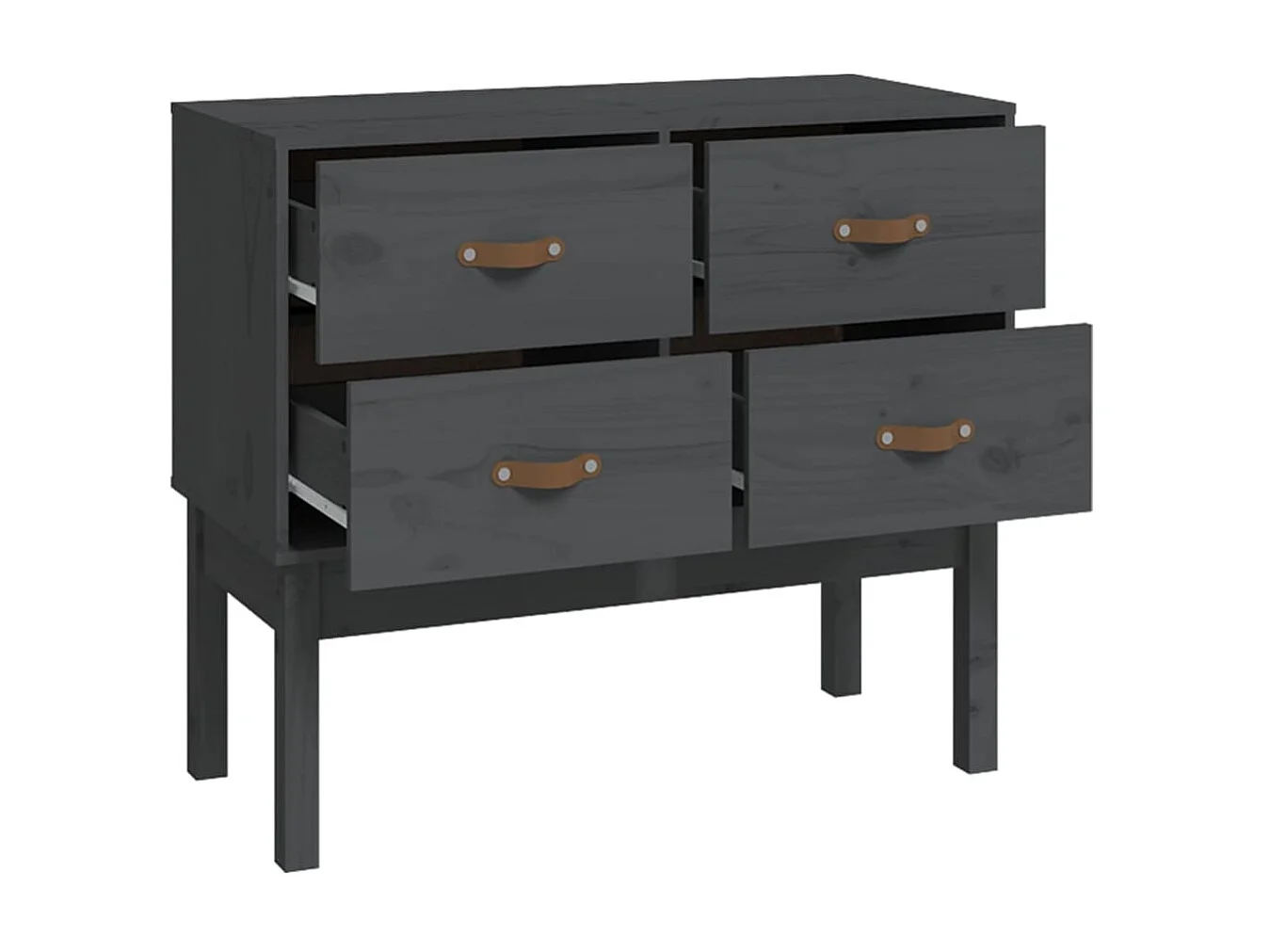 Mesa consola 90x40x78 cm madeira de pinho maciça cinza PT952850