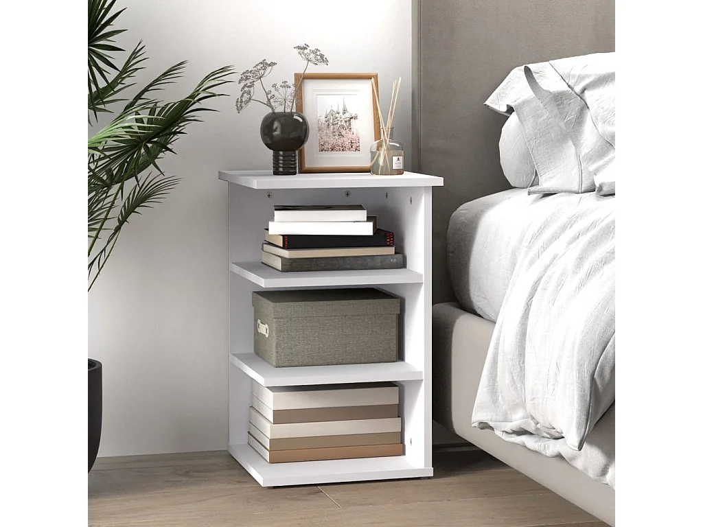 Armario auxiliar de madera contrachapada blanco 35x35x55 cm ES659404