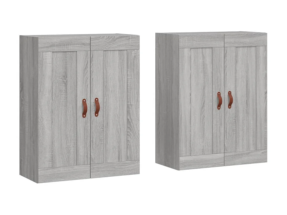 Armarios de pared 2 uds madera de ingeniería gris Sonoma ES784308