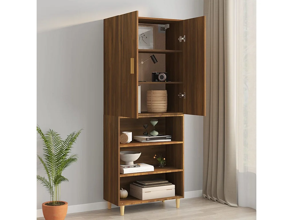 Armário de parede suspenso 69,5x34x90 cm carvalho castanho PT370135