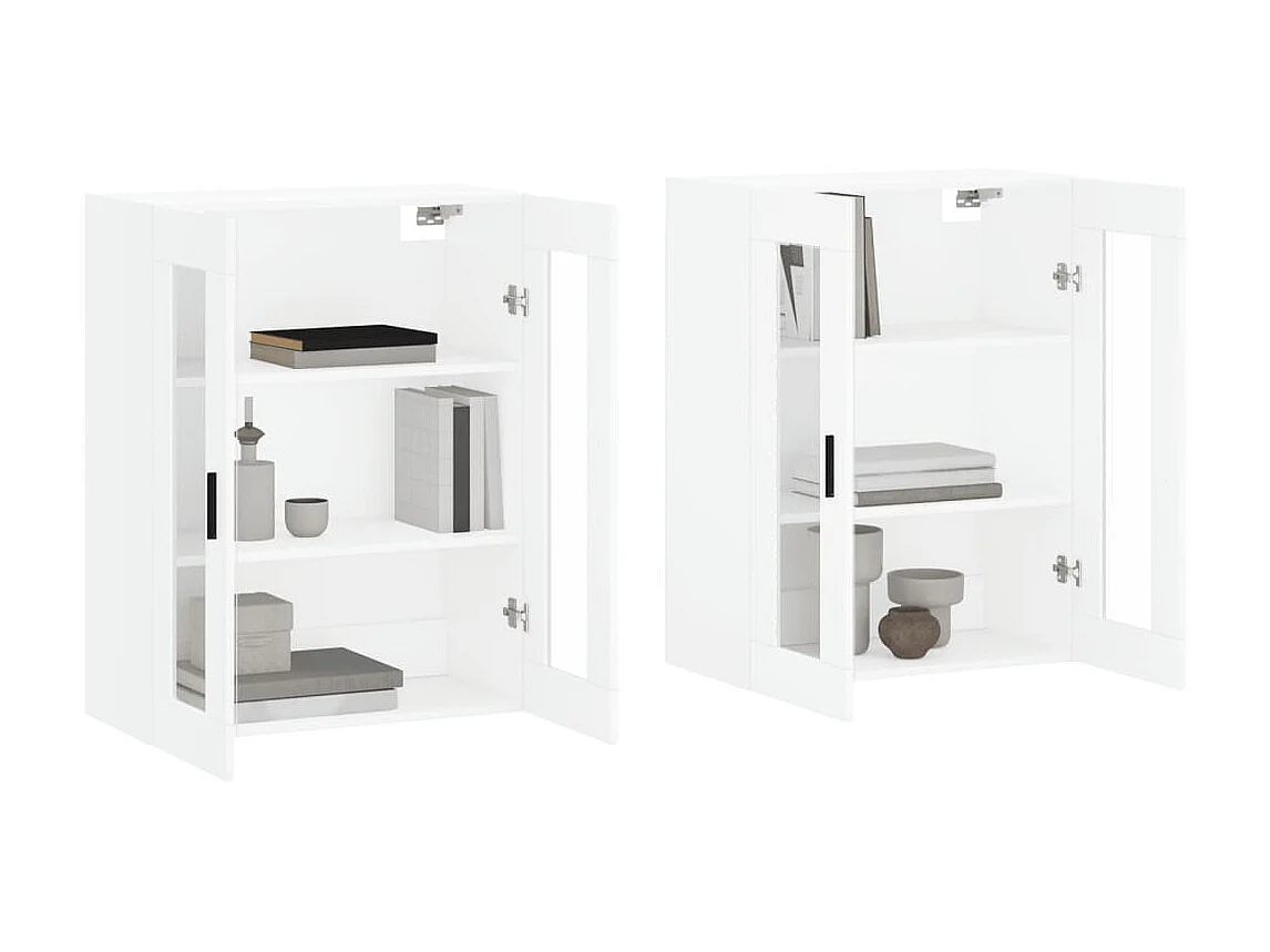 Móveis de parede 2 pcs derivados de madeira branco PT706093