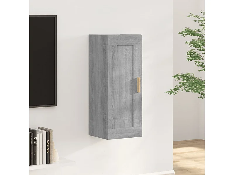 Wandschrank,Wandhängeschrank Grau Sonoma 35x34x90 cm Holzwerkstoff -gkd509942