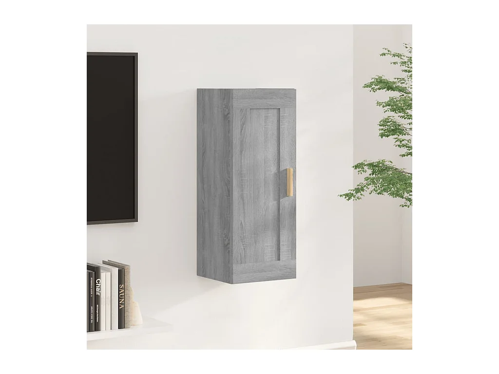 Wandschrank,Wandhängeschrank Grau Sonoma 35x34x90 cm Holzwerkstoff -gkd509942