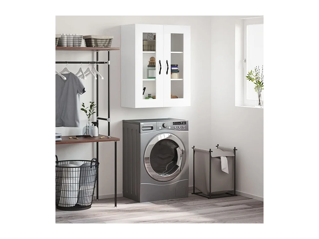 Armoire murale blanc 69,5x34x90 cm bois d'ingénierie QWE46167