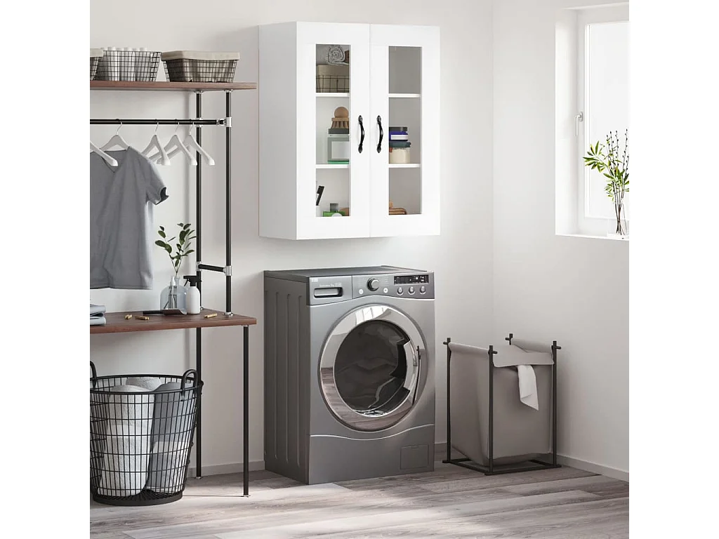 Armoire murale blanc 69,5x34x90 cm bois d'ingénierie QWE46167