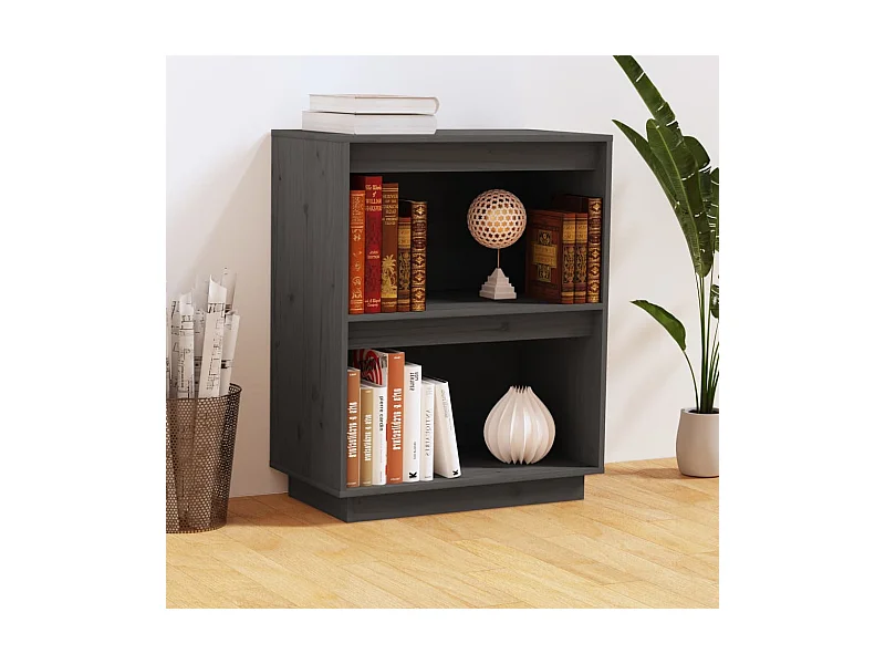 Armário consola 60x34x75 cm pinho maciço cinza PT139719