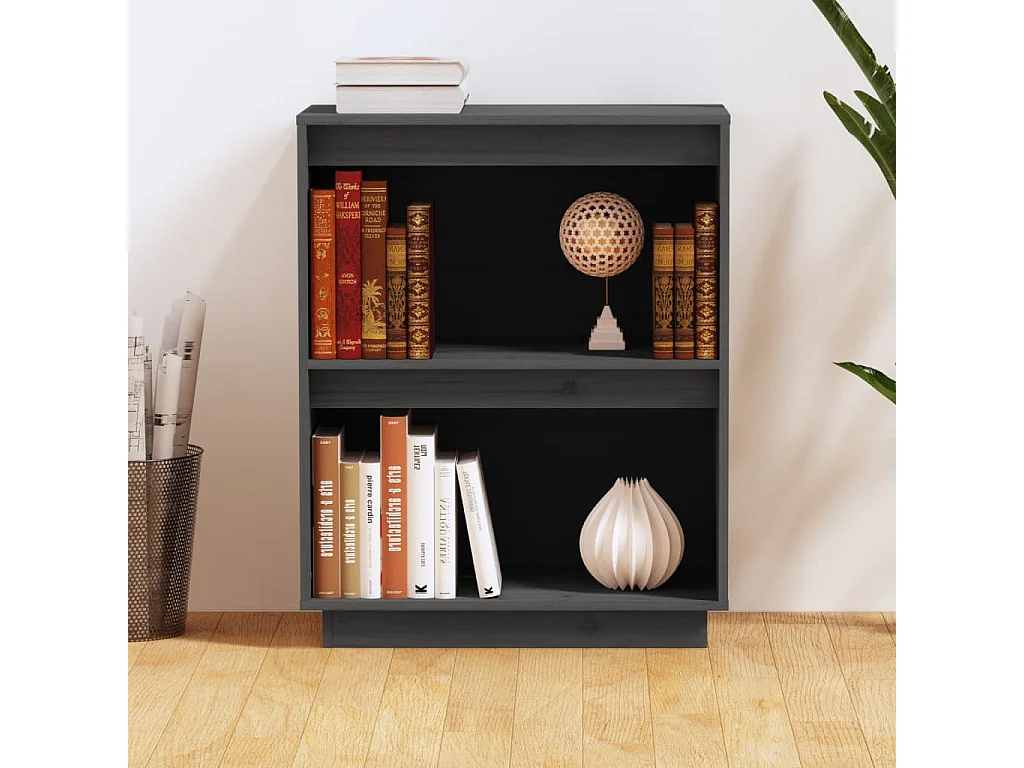 Mesa consola de madera maciza de pino gris 60x34x75 cm ES721544