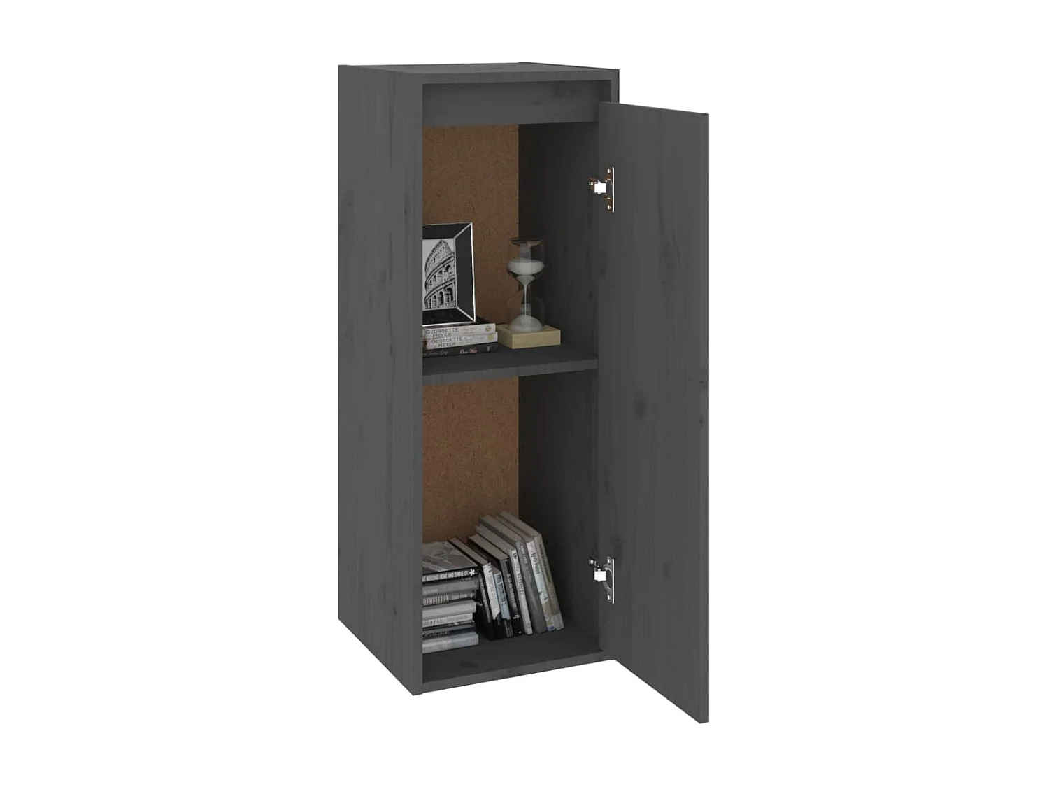 2 pcs Armoires murales Gris 30x30x80 cm Bois de pin massif OIU34790