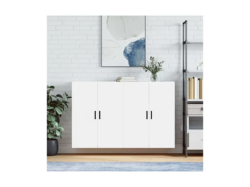 Armarios de pared 2 unidades blanco 69,5x34x90 cm ES170612