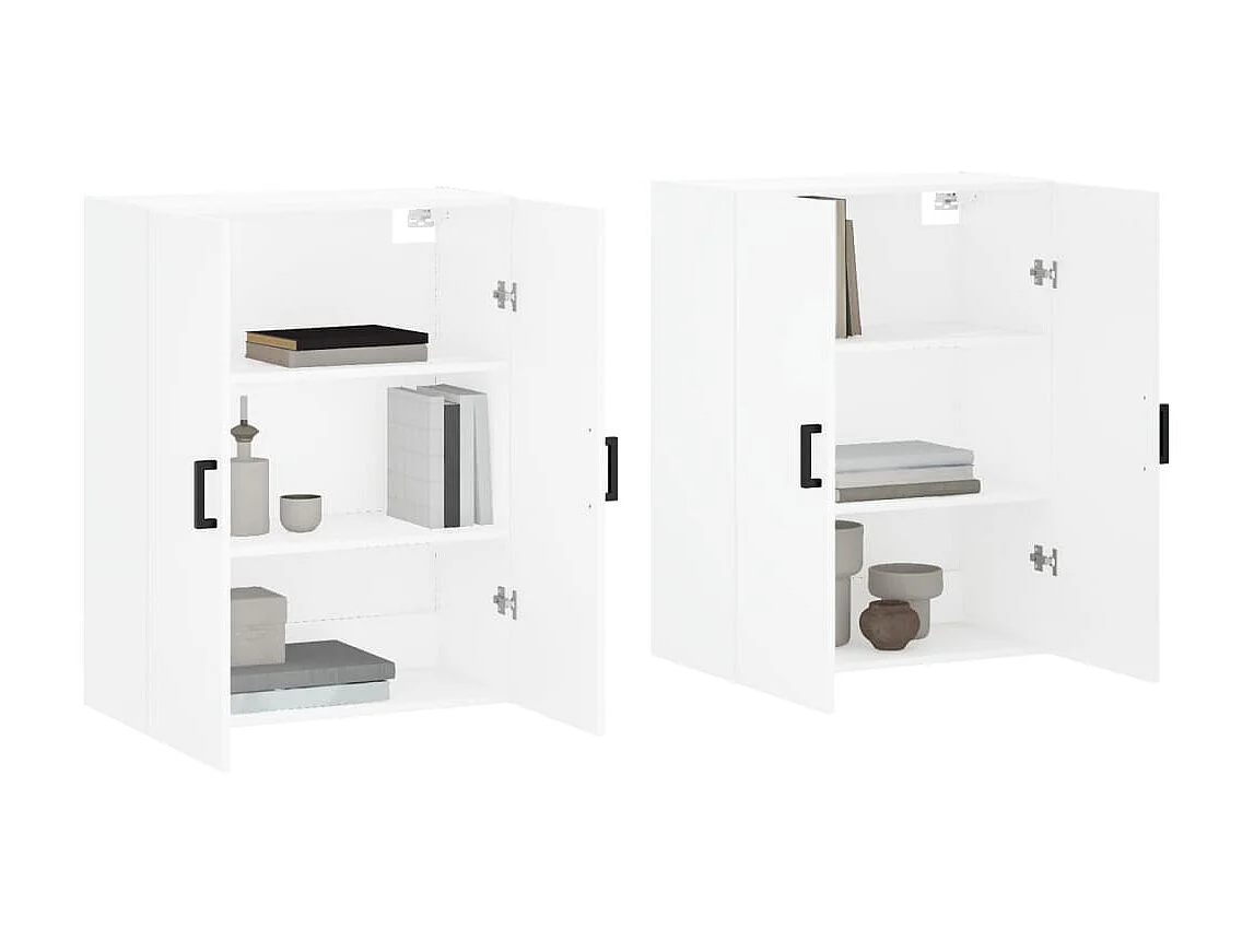 2 pcs Armoires murales blanc 69,5x34x90 cm OIU24697