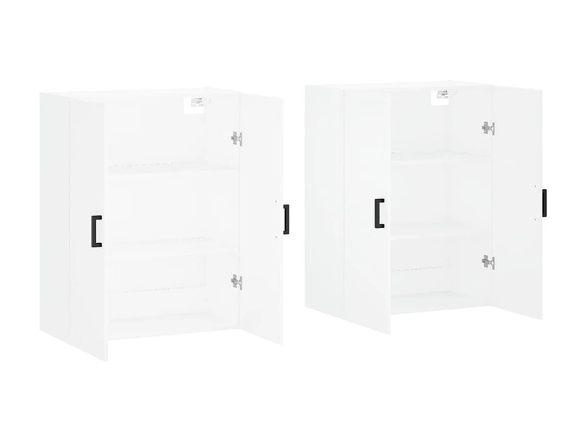 2 pcs Armoires murales blanc 69,5x34x90 cm OIU24697